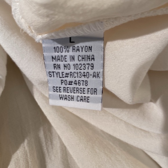 Alic Kris - Long sleeve cream blouse. Size L - Picture 3 of 8